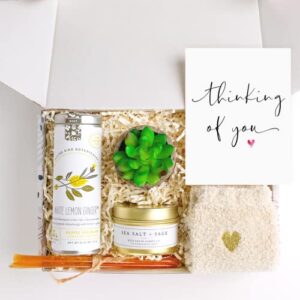 UnboxMe Care Package for Women - Feel Better & Get Well Soon with Encouraging BFF, Nurse & Self Care Gifts for Birthday, Cancer, & Stress Relief ("Thinking of You" Card)
