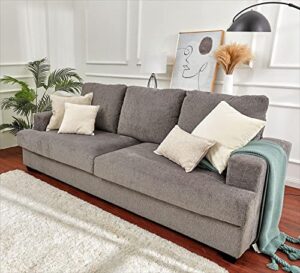 papajet sofa, deep seat sofa-contemporary chenille sofa couch, 3 seater sofa for living room-oversized sofa, grey comfy sofa