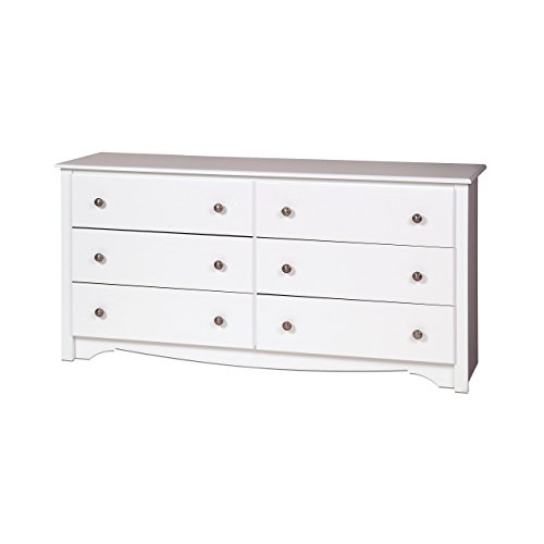 Sonoma 6 Drawer Double Dresser for Bedroom, White
