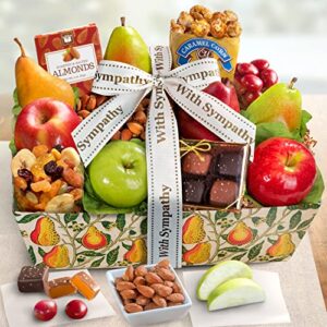 With Sympathy Orchard Delight Fruit and Gourmet Gift Basket