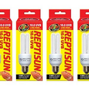 Zoo Med ReptiSun 10.0 UVB Mini Compact Fluorescent 13 Watt (4 Pack)