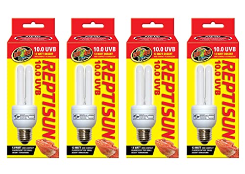 Zoo Med ReptiSun 10.0 UVB Mini Compact Fluorescent 13 Watt (4 Pack)