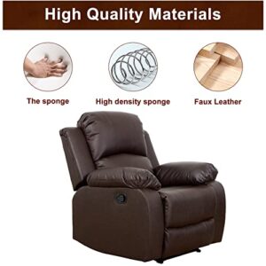 A Ainehome Luxury Recliner Sofa Living Room Set Reclining Couch Sofa Chair Loveseat Living Room Furniture Sets(A-Brown Leather, 3 Piece Set)