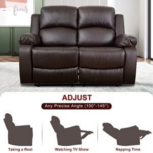 A Ainehome Luxury Recliner Sofa Living Room Set Reclining Couch Sofa Chair Loveseat Living Room Furniture Sets(A-Brown Leather, 3 Piece Set)