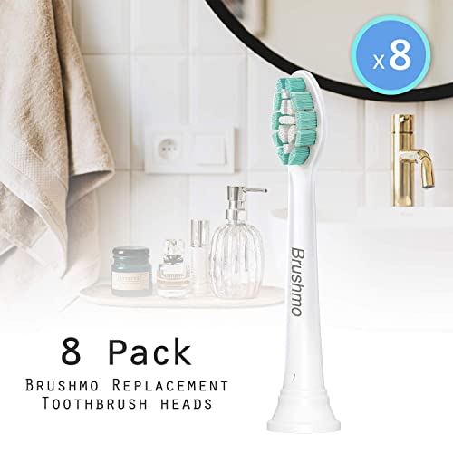 Brushmo Replacement Toothbrush Heads Compatible with Sonicare Electric Toothbrush 8 Pack