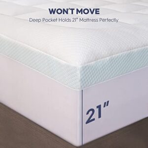 ELEMUSE Dual Layer 4 Inch Memory Foam Mattress Topper King, 2 Inch Cooling Gel Memory Foam Plus 2 Inch Bamboo Pillow Top Cover, Comfort Support Back Pain Relief