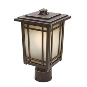 home decorators collection port oxford 1-light outdoor oil rubbed chestnut post mount lantern