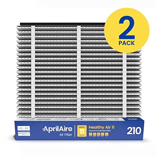 AprilAire 210 Replacement Filter for AprilAire Whole House Air Purifiers - MERV 11, Clean Air & Dust, 20x25x4 Air Filter (Pack of 2)