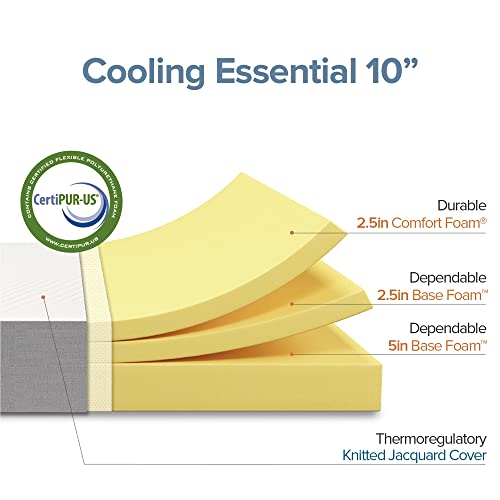 ZINUS 10 Inch Cooling Essential Foam Mattress / Affordable Mattress / Bed-in-a-Box / CertiPUR-US Certified, Queen