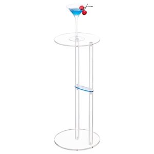 aquiver small acrylic drink table – minimalist martini table for small spaces – small round side table for living room, bedroom, balcony – 9” l x 9” w x 23” h