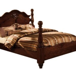 Furniture of America Scarlette Classic Four Poster Bed, Queen, Glossy Dark Pine