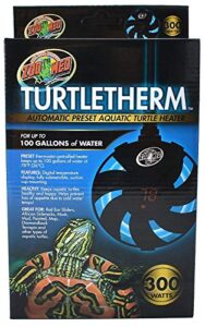 zoo med turtletherm automatic preset aquatic turtle heater (up to 100 gallons) 300 watt