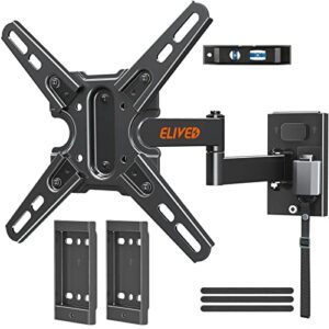 elived lockable rv tv mount for most 13-43 inch tvs, rv tv wall mount swivel and tilt for camper trailer motorhome, detachable tv bracket with double wall plates, max vesa 200x200mm, up to 22lbs