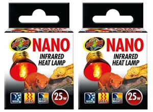 zoo med (2 pack) nano infrared heat lamp, 25 watt