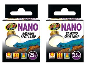 (2 pack) zoo med labs 25w nano basking spot lamp
