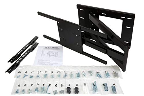 Wall Mount World - TV Wall Mount Bracket with 40 Inch Extension 90 degree swivel left and right 15 degrees Adjustable Tilt fits Vizio Sony LG Hisense 49" TVs with VESA 300x300mm hole patterns