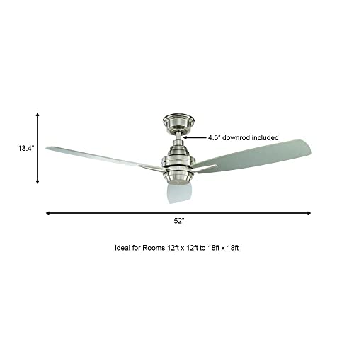 Home Decorators Collection Samson Park 52 in. Indoor Brushed Nickel Ceiling Fan with Remote Control