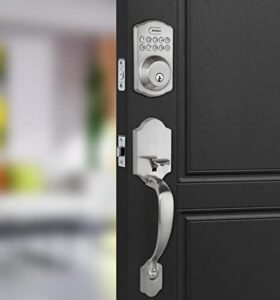 revolo electronic keypad deadbolt, keyless entry door lock, keyed entry, auto lock, door lock with handle, front door handle sets, anti-peeking password
