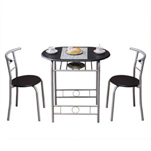 ssline compact 3 piece dining set kitchen dining table with 2 chairs small breakfast nook bistro pub table with wine rack modern dining room space saver table chair set for apartment dorm