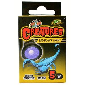 zoo med creatures led black light – 5 w, 690541, 5 wide/ 2.31 in