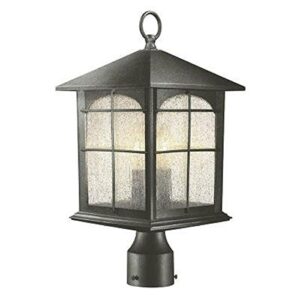 home decorators collection brimfield 3-light outdoor aged iron post light