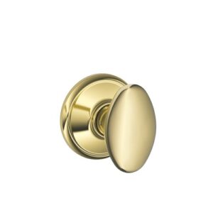 schlage f10-sie-and siena passage door knob set with decorative andover rose fro, lifetime polished brass