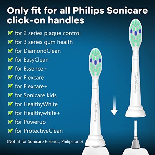 Toptheway Toothbrush Replacement Heads Compatible with Philips Sonicare ProtectiveClean DiamondClean C2 C1 G2 W 4100 5100 HX9023 Plaque Control, 10 Pack