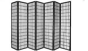 panel shoji screen room divider 3 – 10 panel (7 panel, black, )