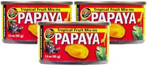 zoo med 3 pack of tropical fruit mix-ins papaya reptile food, 3.4-ounces each