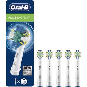 oral-b flossaction electric toothbrush replacement brush heads refills, 5 count