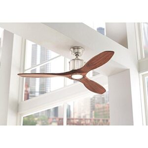 Home Decorators Collection Reagan 52 Inch LED Indoor Brushed Nickel Ceiling Fan with Light Kit and Remote Control