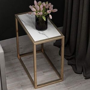 articles for daily use marble rectangular small coffee table, modern minimalist sofa side table and corner table, portable workstation, living room bedroom bedside table