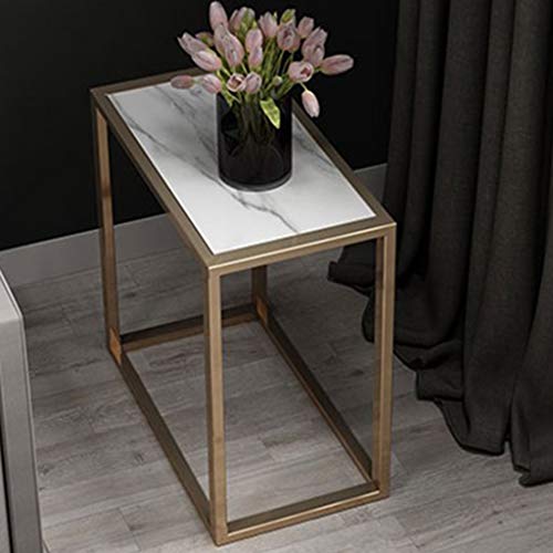 Articles for daily use Marble Rectangular Small Coffee Table, Modern Minimalist Sofa Side Table and Corner Table, Portable Workstation, Living Room Bedroom Bedside Table