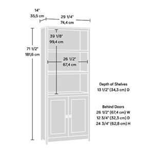 Sauder Cottage Road Library with Doors, L: 29.29" x W: 13.98" x H: 71.50", Raven Oak Finish