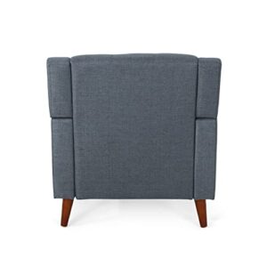 Christopher Knight Home Evelyn Mid Century Modern Fabric Arm Chair, Dark Gray, Walnut