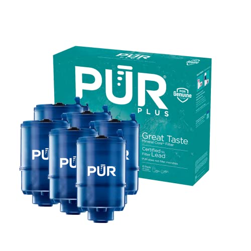 PUR PLUS Mineral Core Faucet Mount Water Filter Replacement (6 Pack) – Compatible With All PUR Faucet Filtration Systems