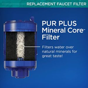 PUR PLUS Mineral Core Faucet Mount Water Filter Replacement (6 Pack) – Compatible With All PUR Faucet Filtration Systems