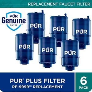 PUR PLUS Mineral Core Faucet Mount Water Filter Replacement (6 Pack) – Compatible With All PUR Faucet Filtration Systems