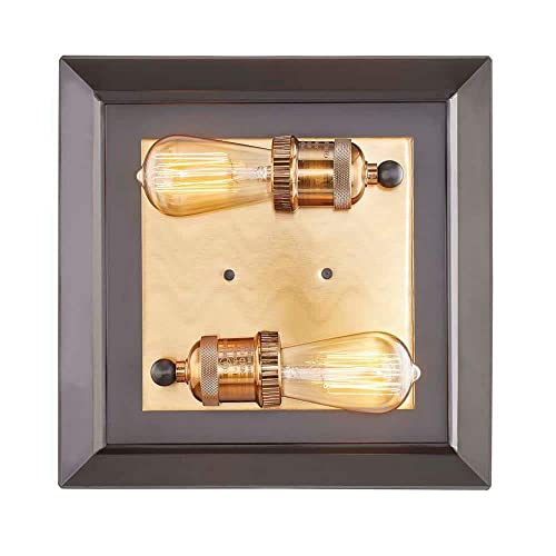 Home Decorators Collection HD-1550-I 2-Light Matte Black Frame Flushmount Lights