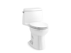 kohler 30810-0 santa rosa one-piece compact elongated 1.28 gpf toilet with revolution 360 swirl flushing technology
