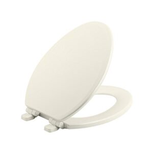 KOHLER 20454-96 Ridgewood Quiet-Close Toilet Seat, Elongated, Biscuit