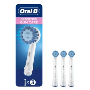 oral-b sensitive gum care electric toothbrush replacement brush heads refill, 3 count