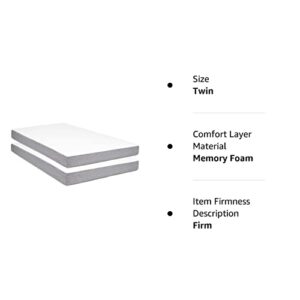 Milliard 5 in. Memory Foam Mattress Twin - for Bunk Bed, Daybed, Trundle or Folding Bed Replacement (2)