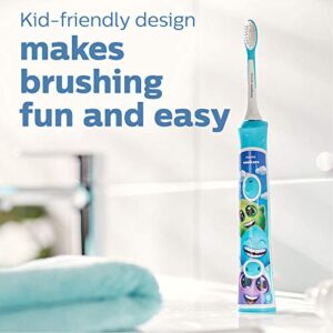 Philips Sonicare for Kids 7+ Genuine Replacement Toothbrush Heads, 2 Brush Heads, Turquoise and White, Standard, HX6042/94