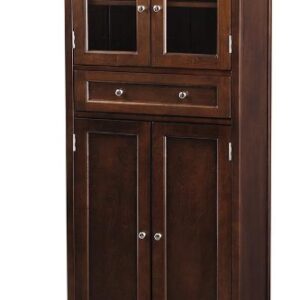 Home Decorators Collection Hampton Bay 1 Drawer Tall Bath Cabinet, 4-Door, Sequoia