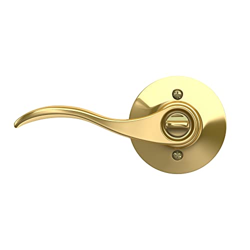 Schlage F51A ACC 505 Accent Door Lever, Keyed Entry Lock, Bright Brass