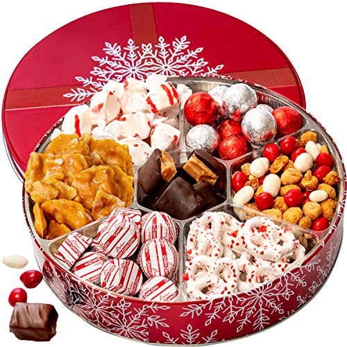BONNIE AND POP Christmas Gift Basket - Holiday Gifts Prime Delivery - Chocolate & Nut Gift Box, Assortment Tray - Birthday, Sympathy, Get Well, Men, Women & Families