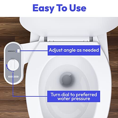 Greenco Bidet Attachment for Toilet Water Sprayer for Toilet Seat | Easy-to-Install, Non-Electric Bidet with Adjustable Fresh Water Jet Spray| All Accessories with Detailed Instructions | Holiday Gift