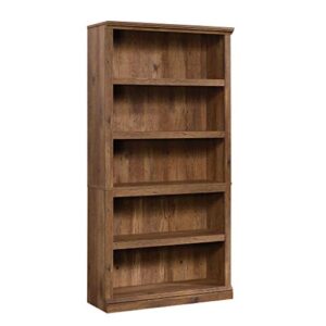sauder 5 shelf bookcase, vintage oak finish