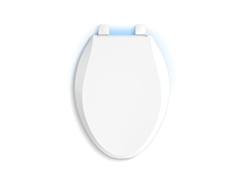 KOHLER 75796-RL-0 Cachet Nightlight Readylatch Quiet-Close Elongated Toilet Seat, White